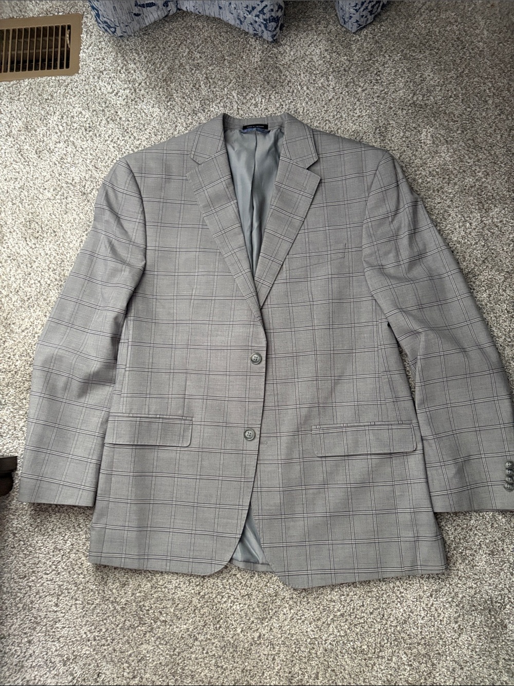 Sean John Light Gray Plaid Sport Coat